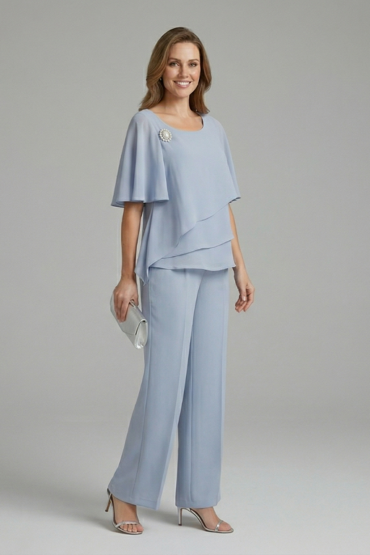 Acantha | 2-delige dames set – gelaagde top & rechte broek, instap casual co-ord outfit