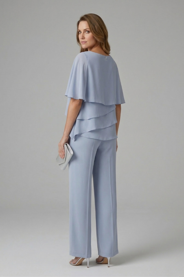 Acantha | 2-delige dames set – gelaagde top & rechte broek, instap casual co-ord outfit