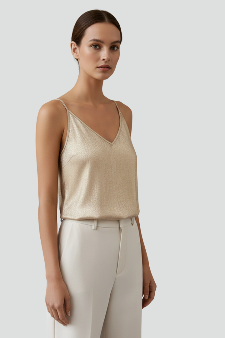Virellea | V-hals camitop voor dames – spaghetti bandjes, mouwloze tanktop, casual zomerse basic
