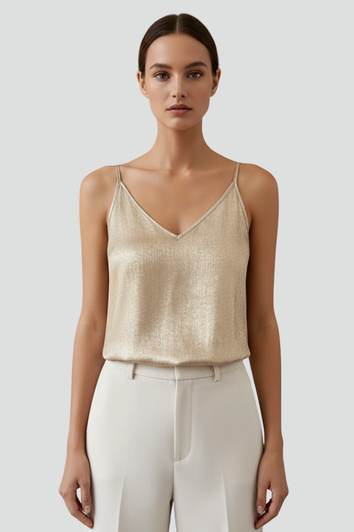 Virellea | V-hals camitop voor dames – spaghetti bandjes, mouwloze tanktop, casual zomerse basic