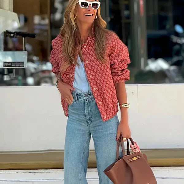 Xyphira | Chique bedrukt damesjack – Lichtgewicht casual mode-bovenkleding