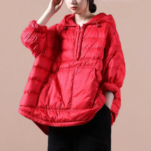 Delphira | Oversized pufferjas voor dames – Lichtgewicht gewatteerde jas met capuchon