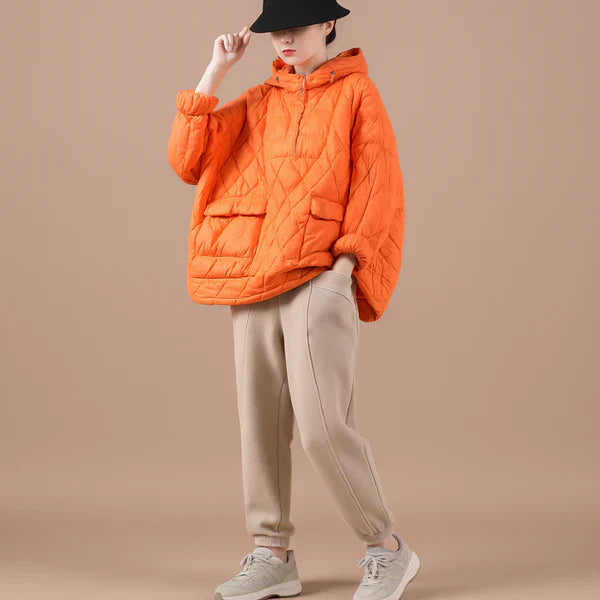 Delphira | Oversized pufferjas voor dames – Lichtgewicht gewatteerde jas met capuchon