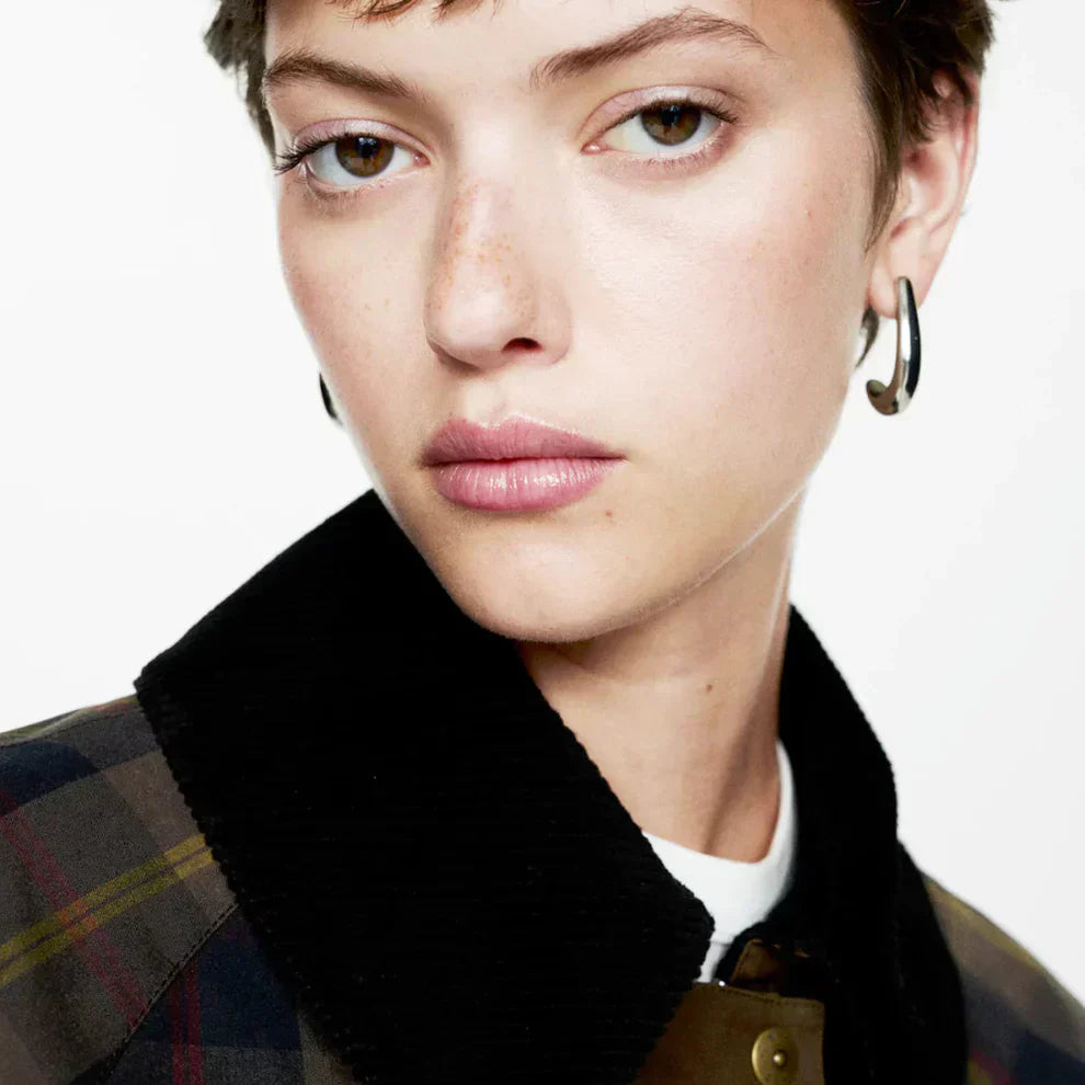 Miraya | Oversized geruite werkjas voor dames – Werkjas met lange mouwen en knopen