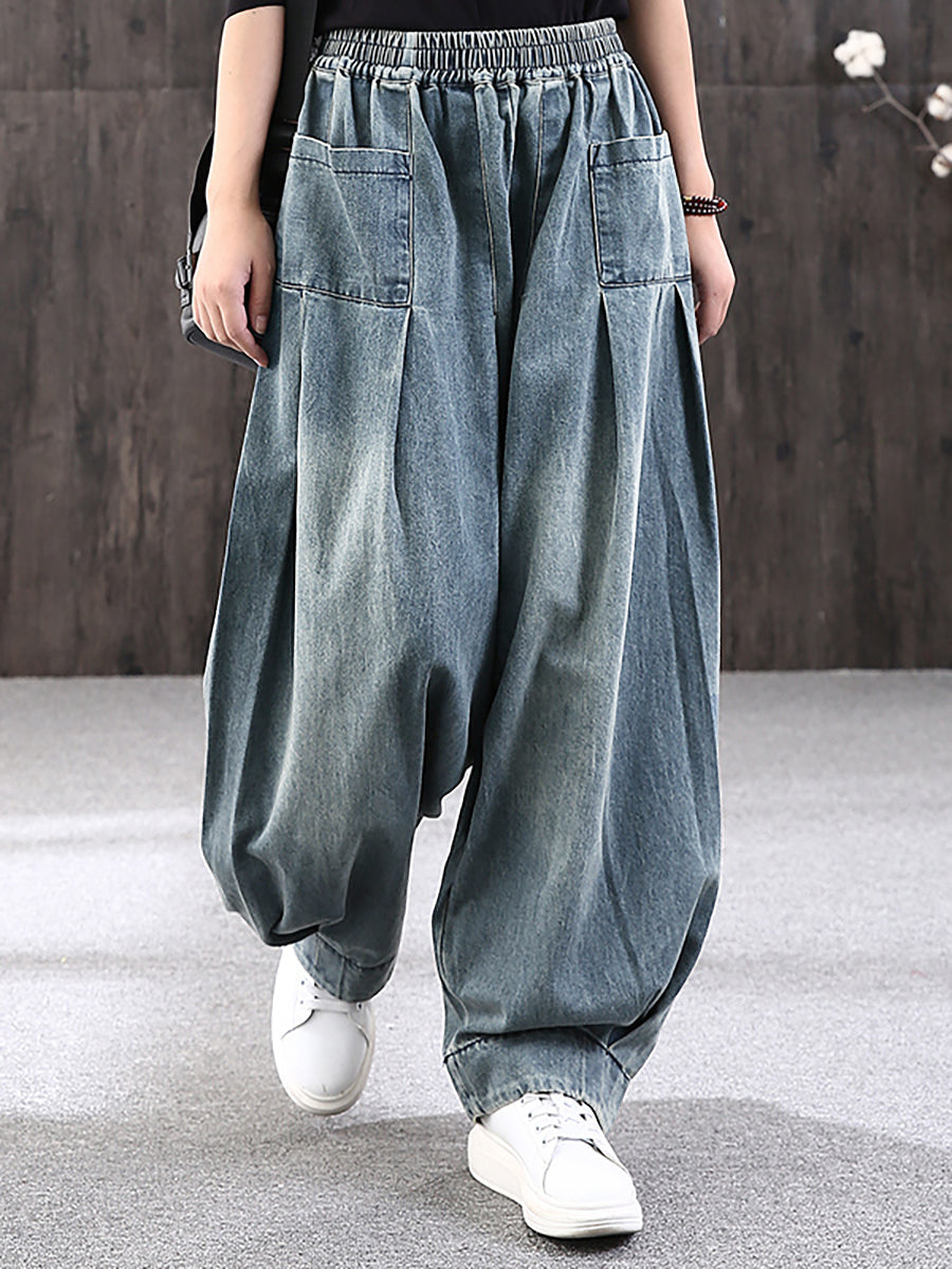 Sylirae | Damesjeans met losse pasvorm in effen kleur – Casual baggy jeans met gewassen look