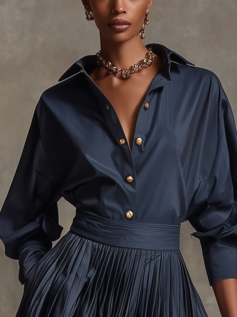 Zireya | Tweedelige Set – Elegante Blouse met Balloonmouwen & Geplisseerde Minirok