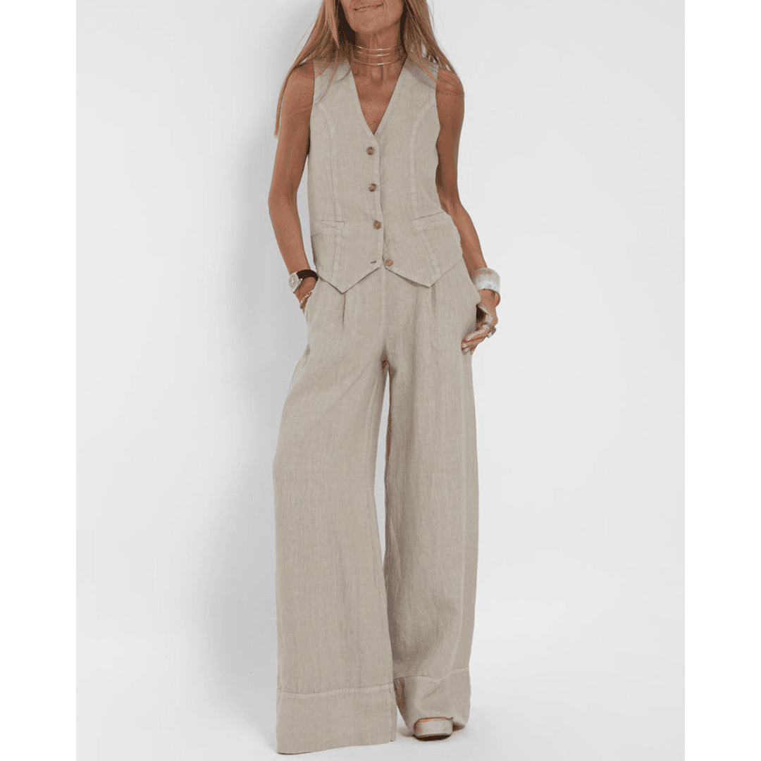 Relis | Chique linnen blazer en broek voor dames – Lichtgewicht zomerpak