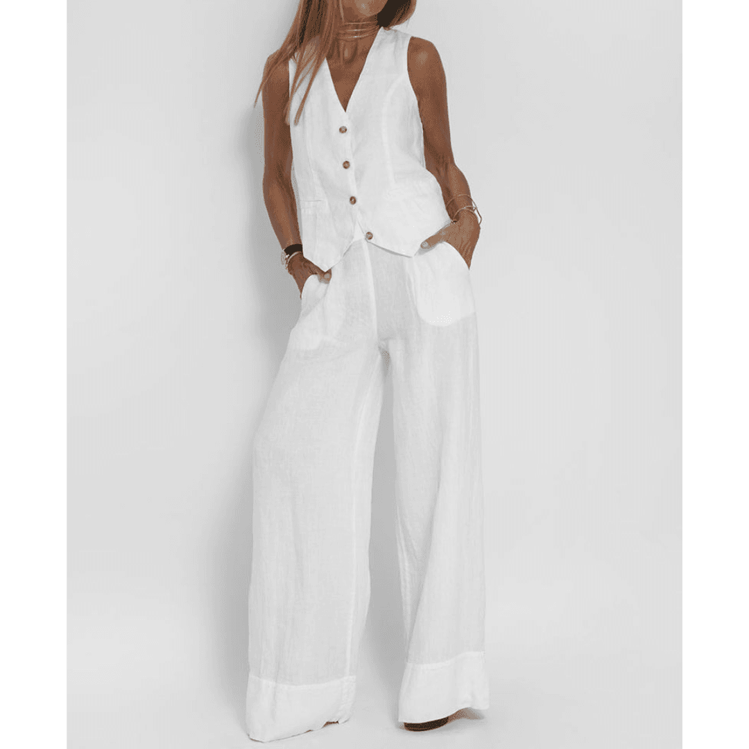 Relis | Chique linnen blazer en broek voor dames – Lichtgewicht zomerpak