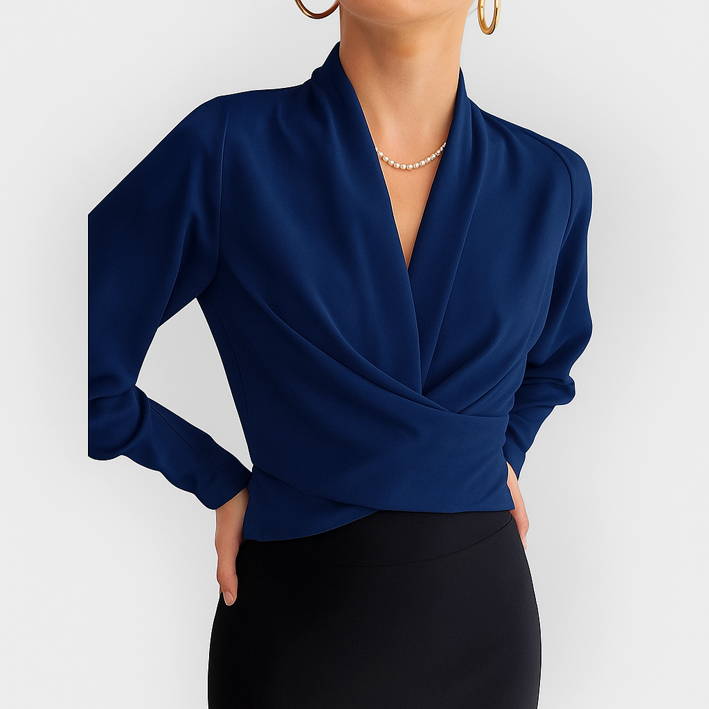 Kairina | Elegante damesblouse met pofmouwen – Stijlvolle top met lange mouwen en ruches