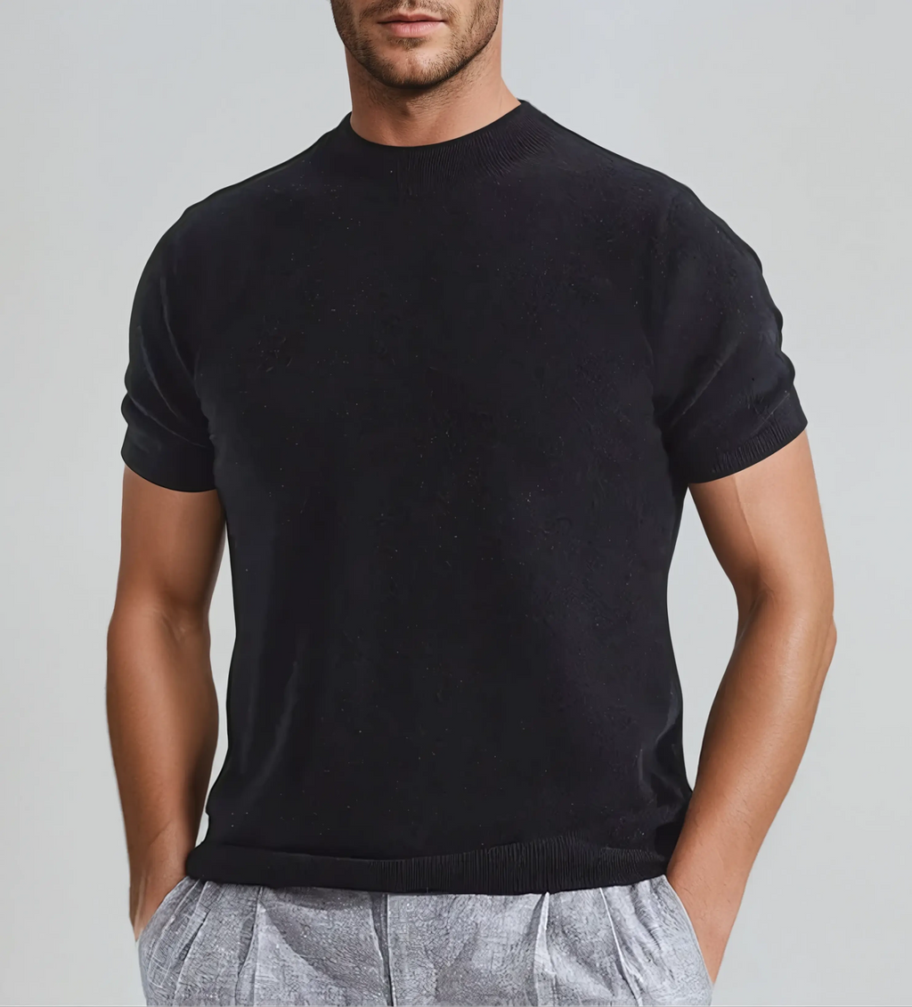 Larz | Luxuriös weiches Herren-T-Shirt aus Kaschmir – Höchster Tragekomfort, leicht, perfekt für Arbeit und Freizeit