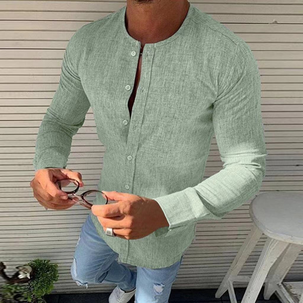 Krix | Heren katoenen shirt voor dagelijks gebruik – stijlvol slim fit overhemd met lange mouwen