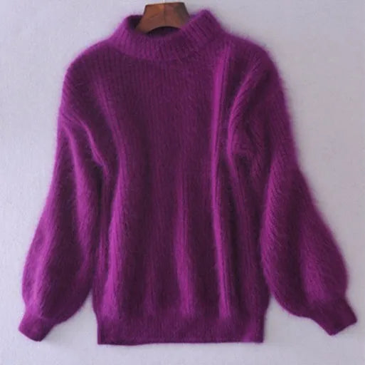 Thariel | Gemütlicher Vintage-Angorapullover für Damen – flauschig, weich, elegant gestrickt