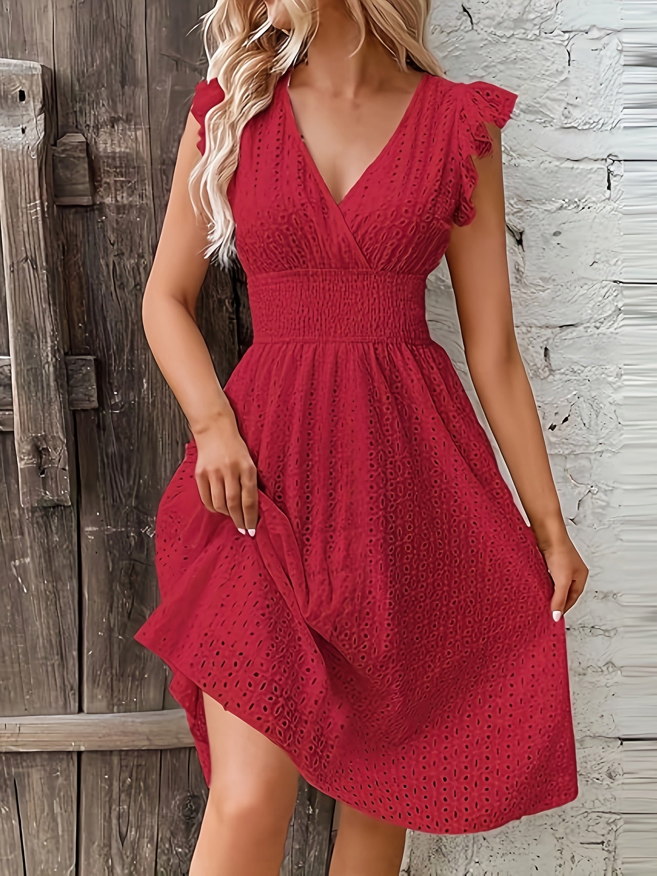Liorenya | Zomerjurk voor dames – met opstaande kraag, korte mouwen, elegant en casual, lichtgewicht