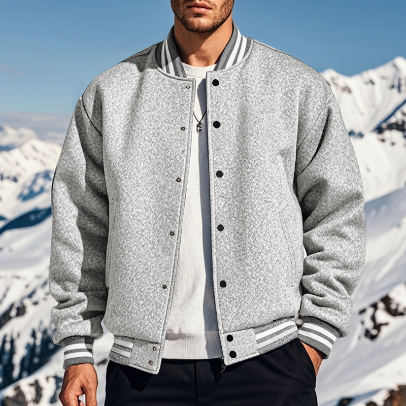 Neron | Heren Varsity-jas – Casual bomberjack met fleecevoering, streetwear, windbestendig
