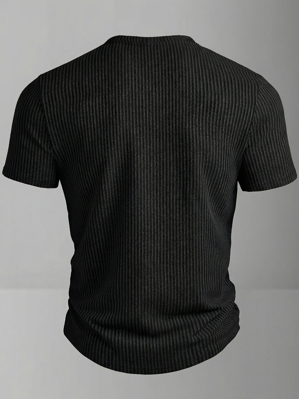 Bion | Heren lente V-hals sportshirt – tweekleurig gestreept sportshirt met korte mouwen