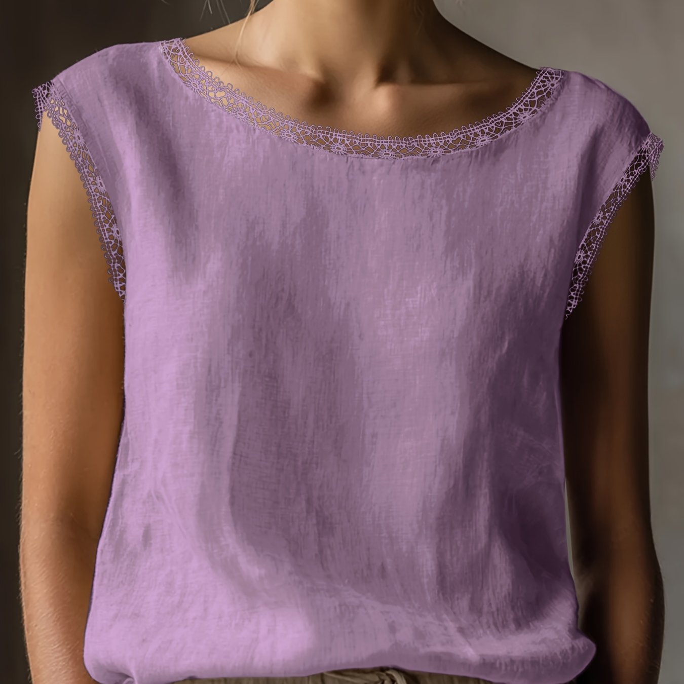 Orlavia | Dames kanten blouse – zomerse retro top, losse en casual pasvorm