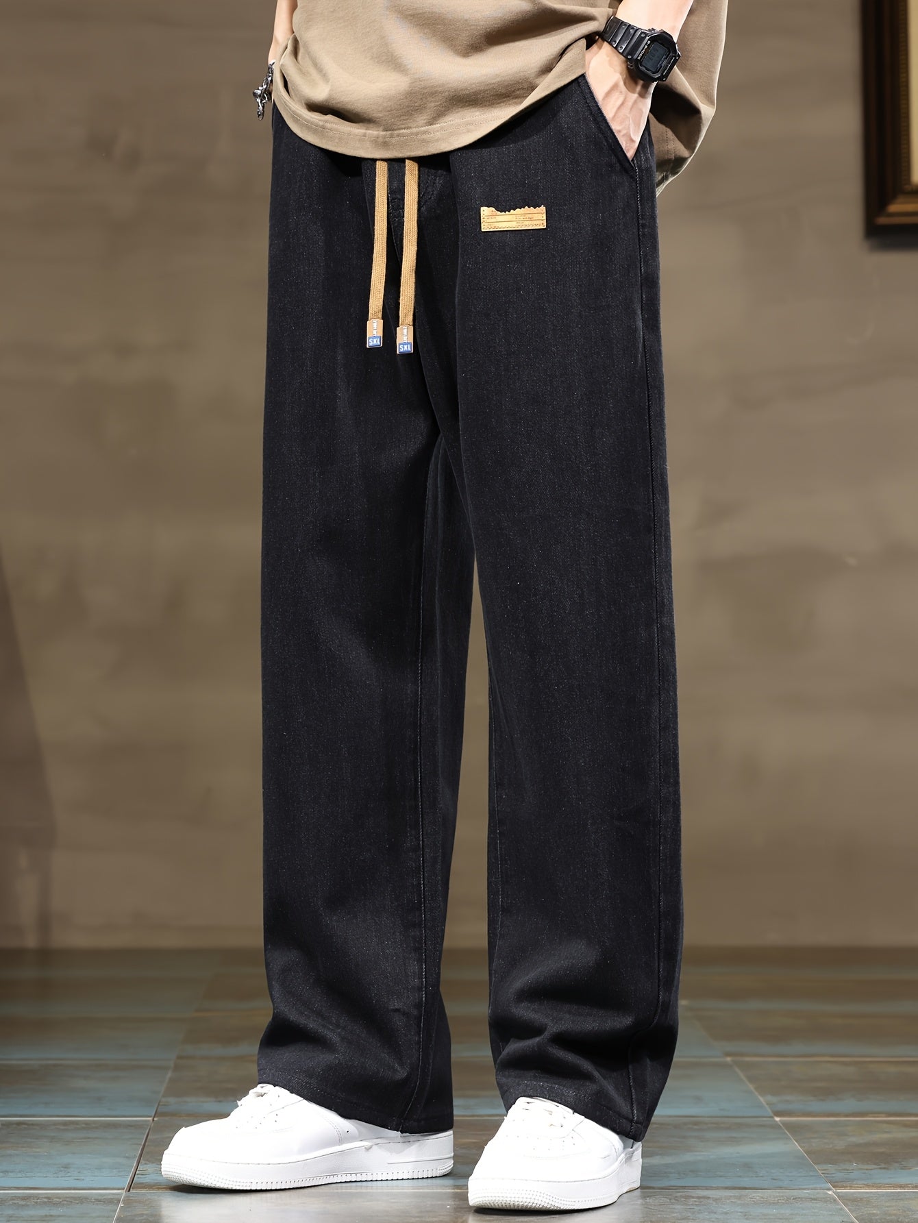 Thrynn | Lichtblauwe herenjeans in Koreaanse stijl – rechte pasvorm