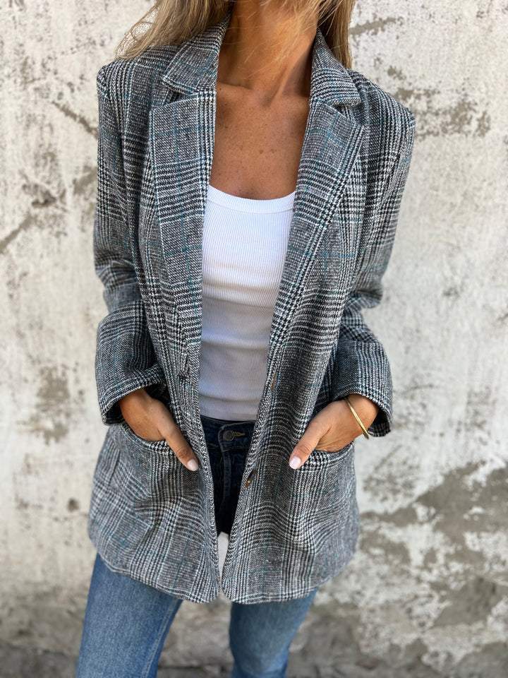 Palira | Oversized geruite blazer – Casual elegante jas voor op kantoor en dagelijks gebruik