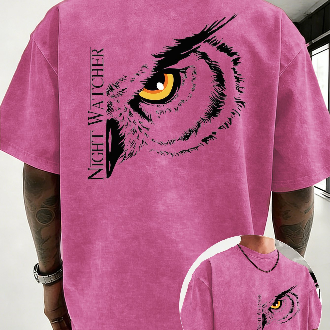 Alrican | Vintage oversized T-shirt van zwaar katoen, gewassen, losse pasvorm