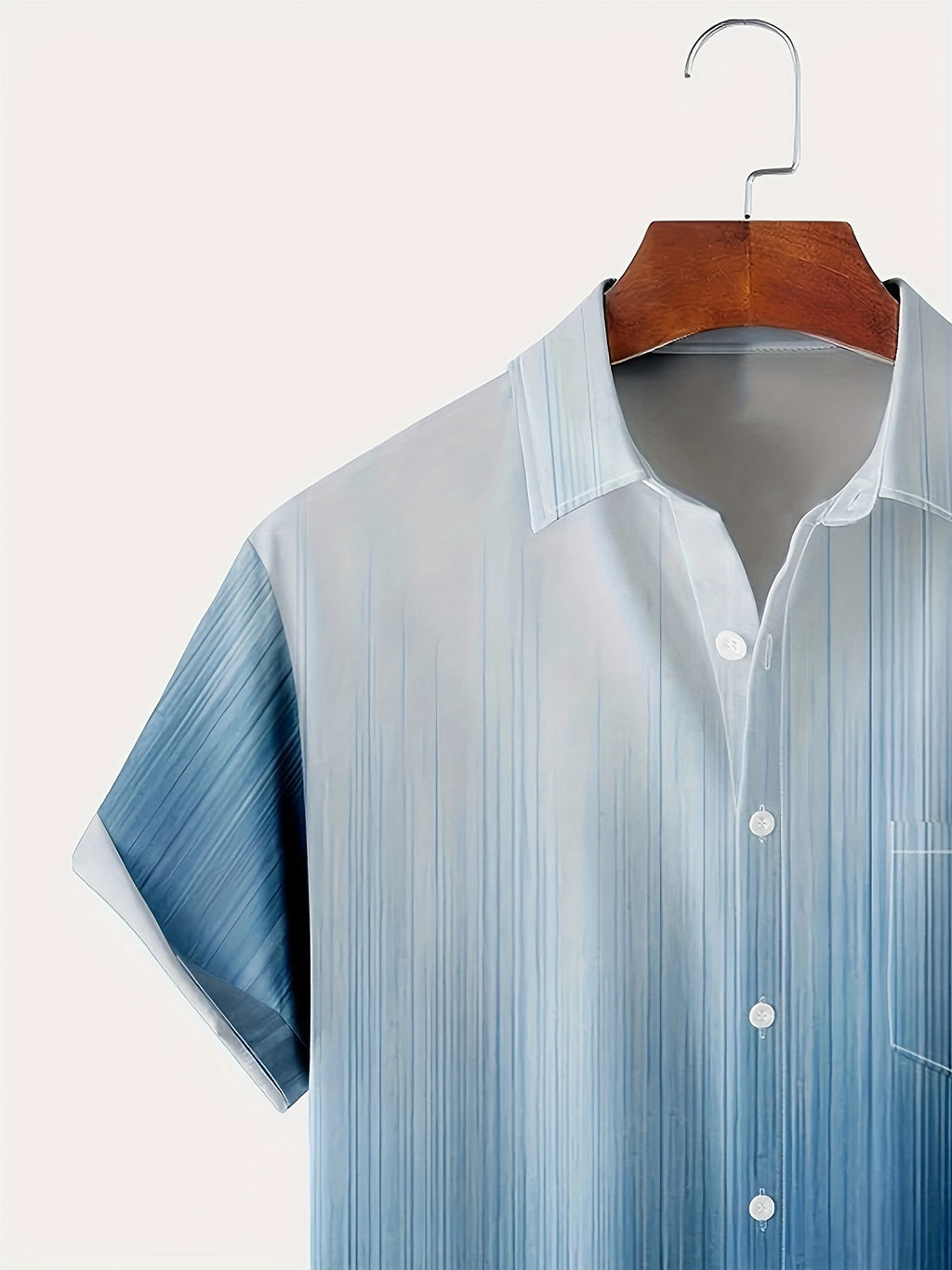 Arno | Heren gradient shirt – korte mouwen overhemd met knopen