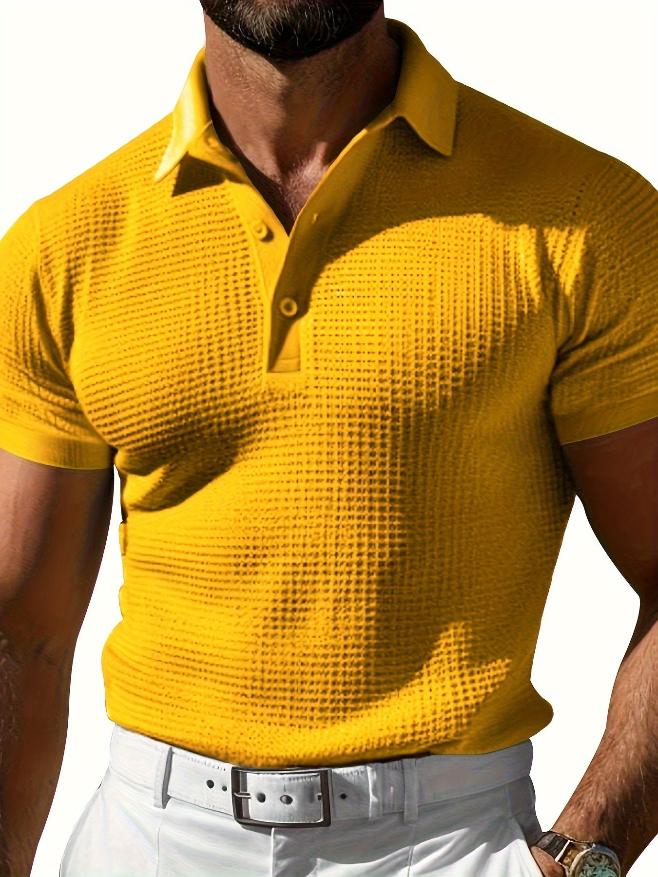 Wade | Poloshirt für Herren aus Waffelstrick – stylisches Freizeitshirt