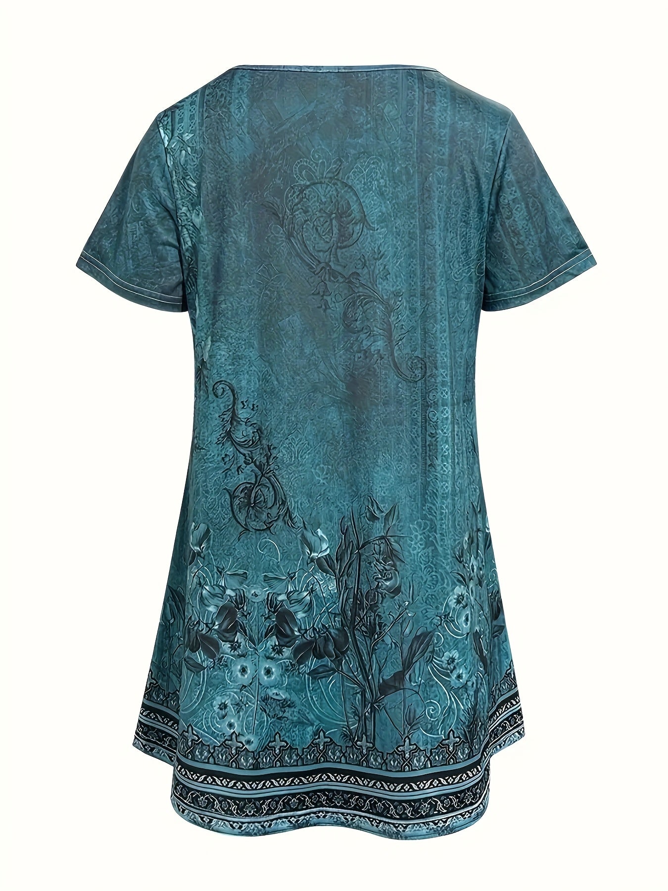 Emersyn | Boho-T-shirt met bloemenprint voor dames – T-shirt met losse pasvorm voor op vakantie