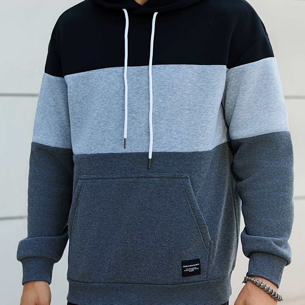 Eitan | Oversized Herren-Hoodie mit Farbblock-Design – Zweifarbiger Pullover mit Tasche