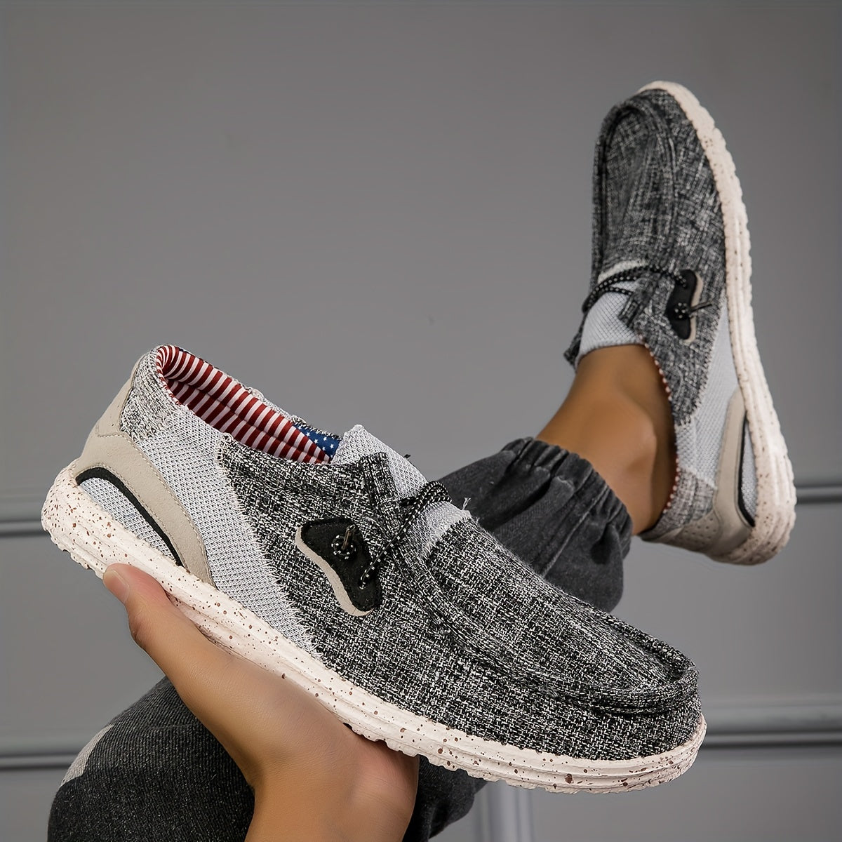 Loafix | Canvas-Slipper für Herren – Atmungsaktiv, rutschfest, leicht