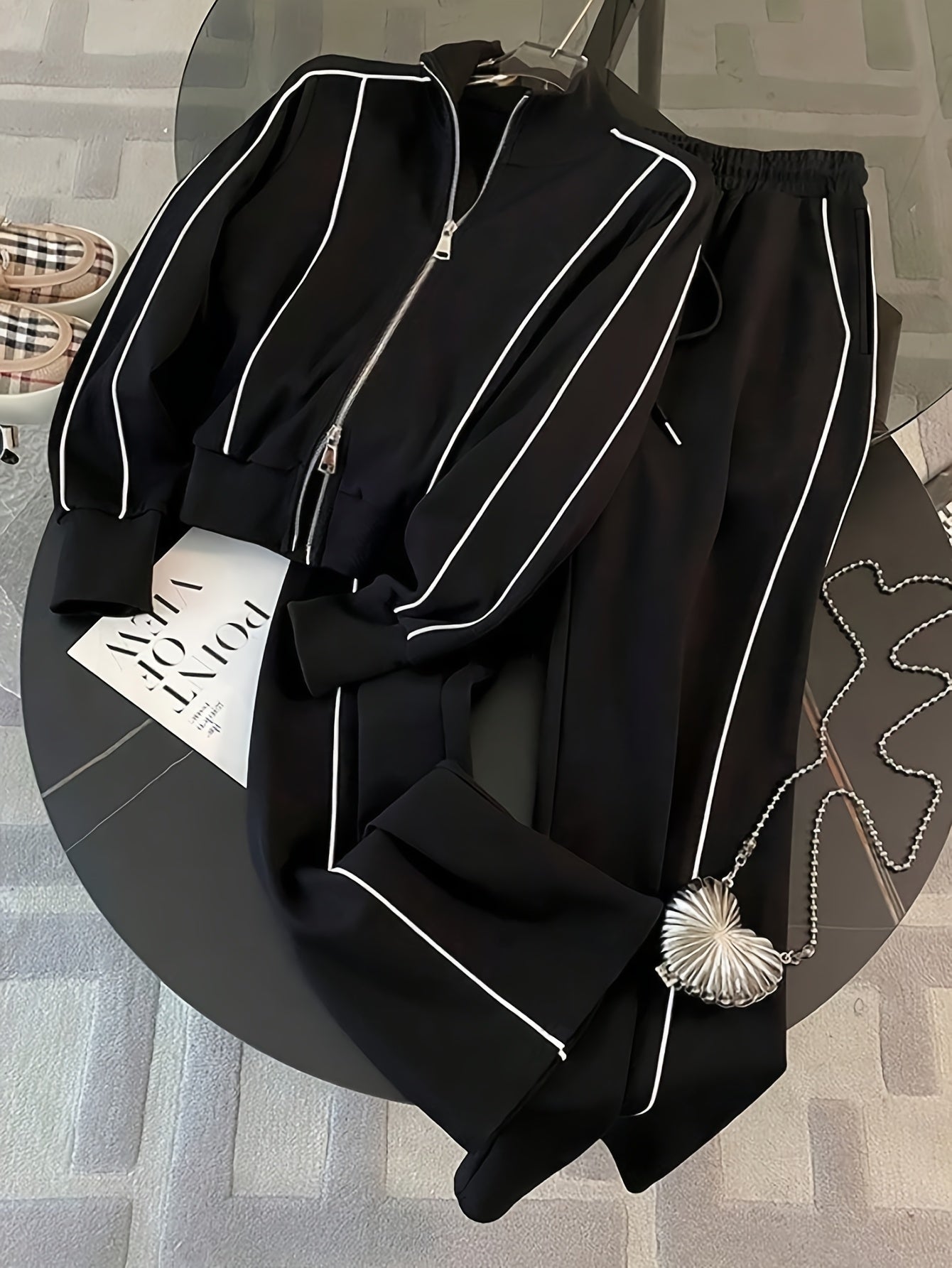 Marielis | Casual tweedelige sportkleding voor dames – Sweatshirt met ritssluiting en joggingbroek