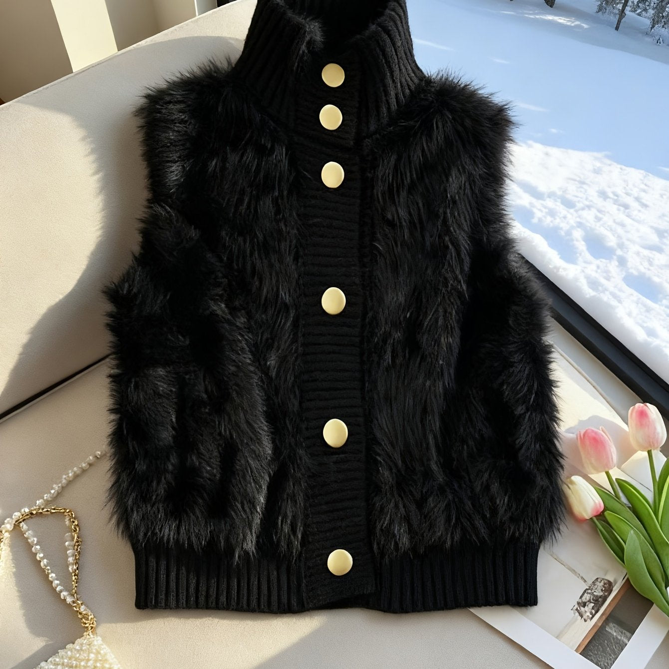 Hailynn | Elegante damesvest met opstaande kraag – Modieuze laagjeslook