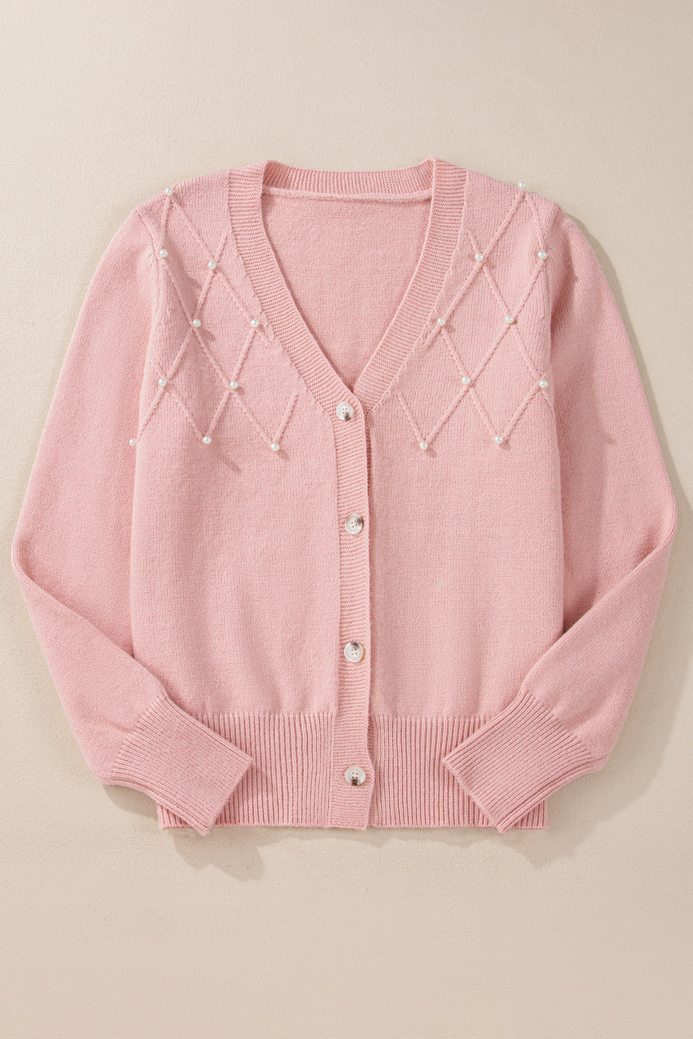 Crescenda | Elegante Kaschmir-Strickjacke mit Perle – Luxuriöse Damen-Strickjacke für Herbst/Winter