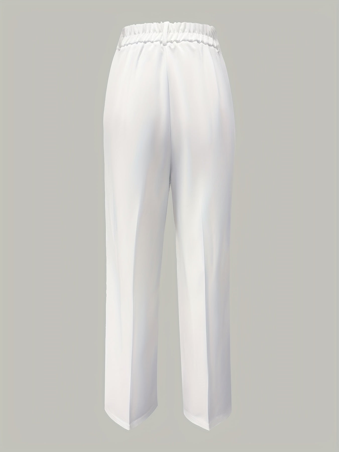 Oralia | Elegante Damenhose mit weitem Bein – Gerade geschnittene, hochgeschnittene Hose mit Knopfverschluss