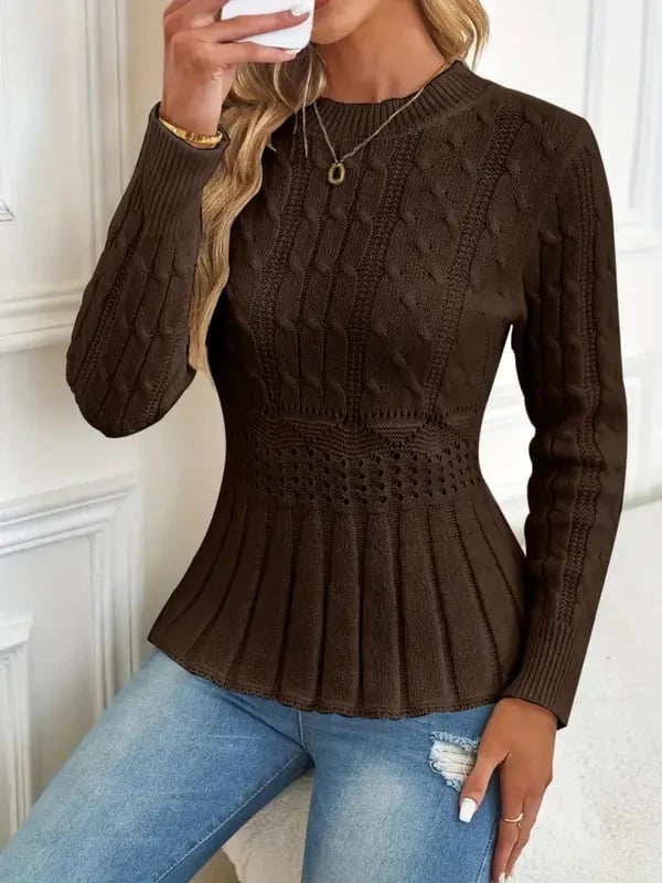 Elanorae | Dames Chunky Gebreide Trui – Comfortabele Pullover met Structuur