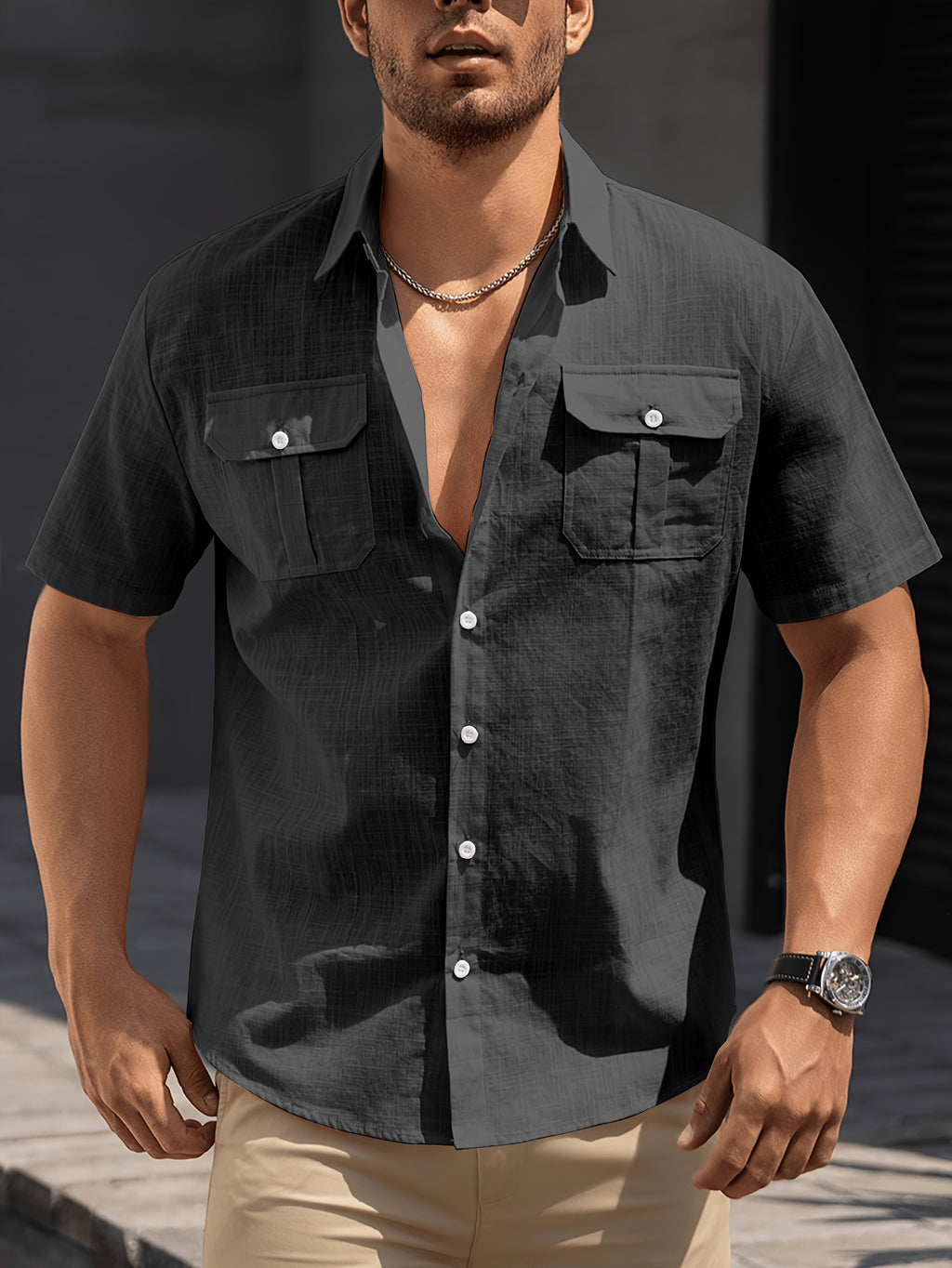 Bennett | Korte mouwen overhemd voor heren – ademend lichtgewicht casual strandshirt voor de zomer