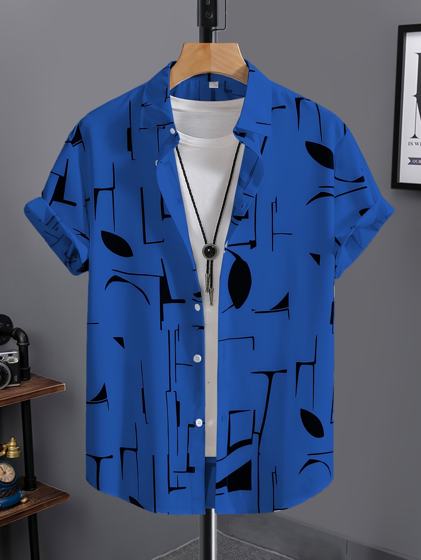 Tiber | Heren zomer verkoelend strandshirt – Losvallend retro overhemd met reverskraag