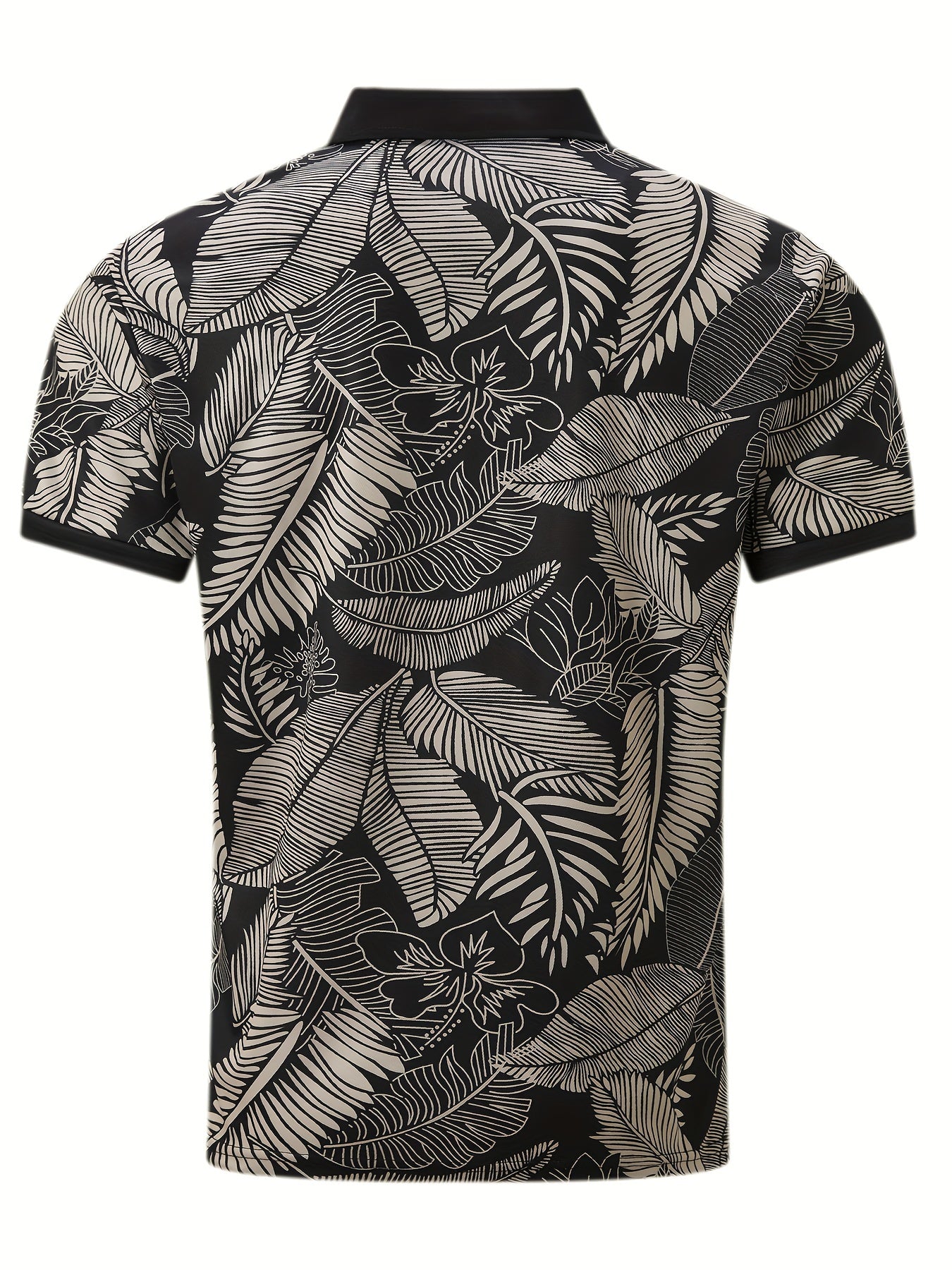Virgil | Polo homme à imprimé feuilles tropicales - manches courtes, coupe classique