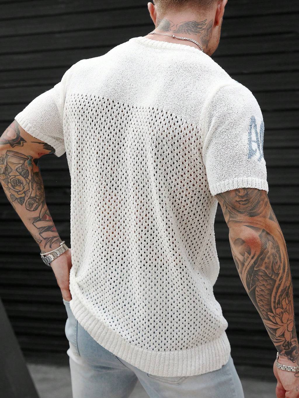 Zalen | Gebreid herenoverhemd – Minimalistisch casual overhemd met ronde hals