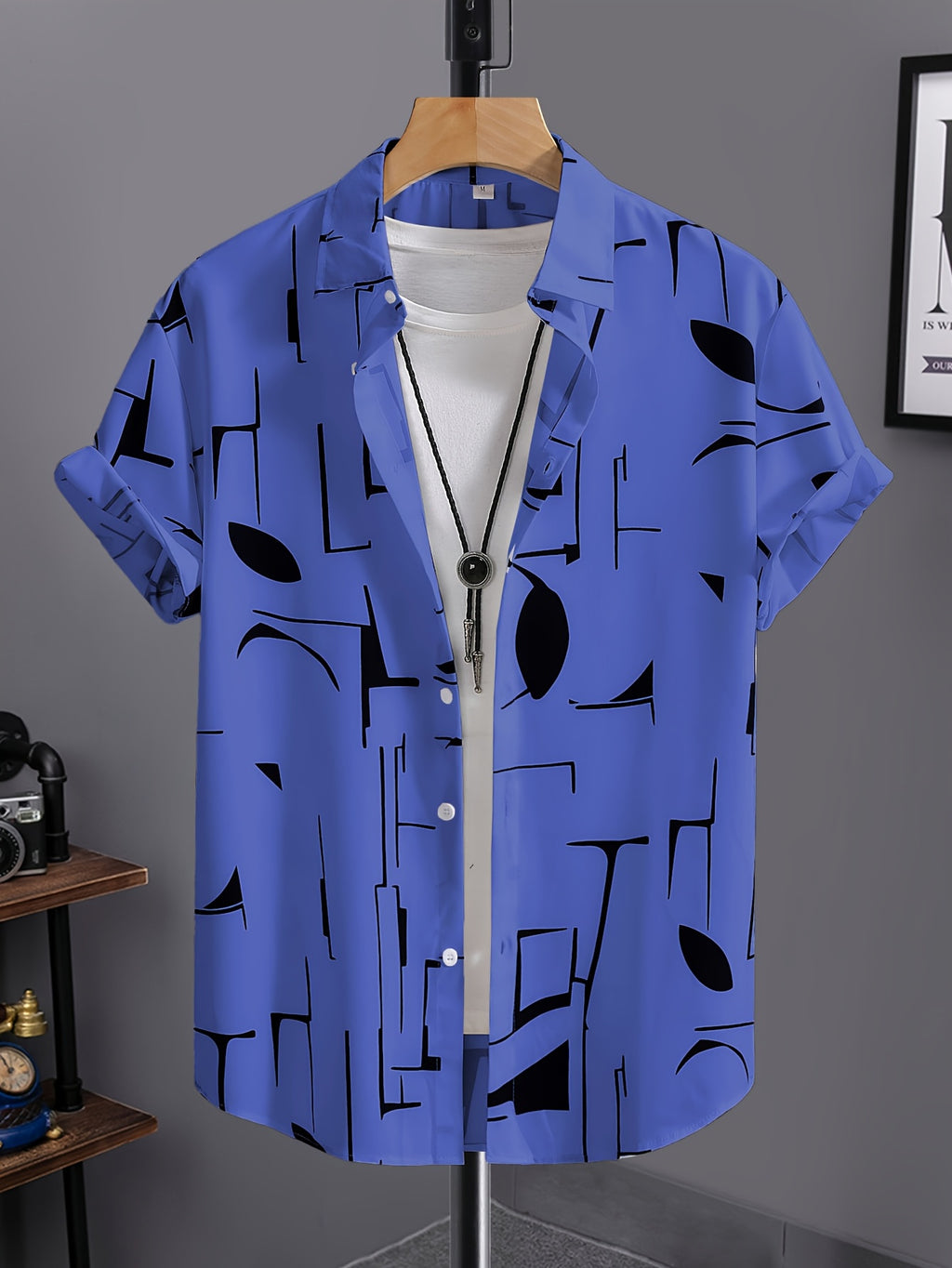Tiber | Heren zomer verkoelend strandshirt – Losvallend retro overhemd met reverskraag