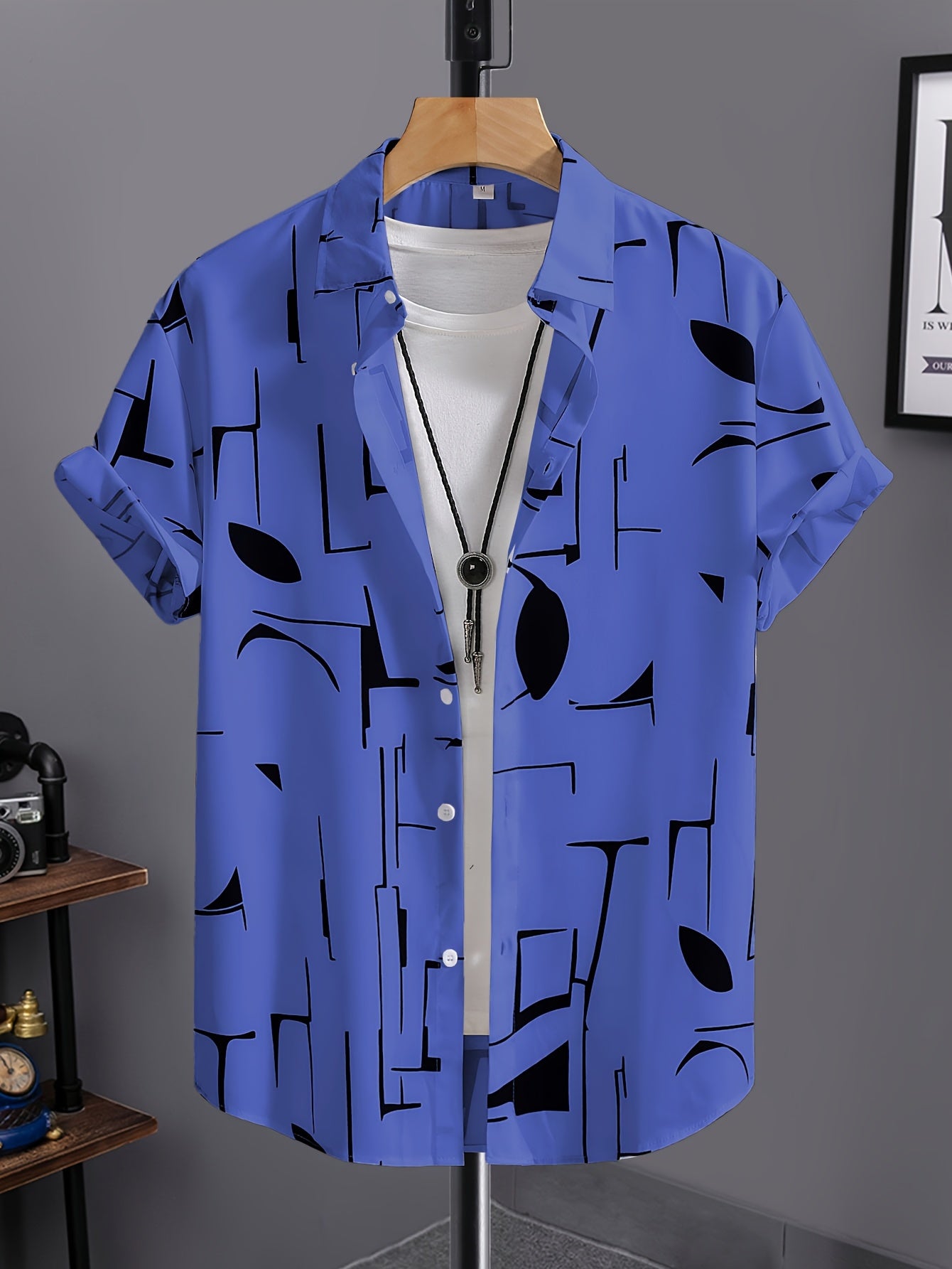 Tiber | Heren zomer verkoelend strandshirt – Losvallend retro overhemd met reverskraag