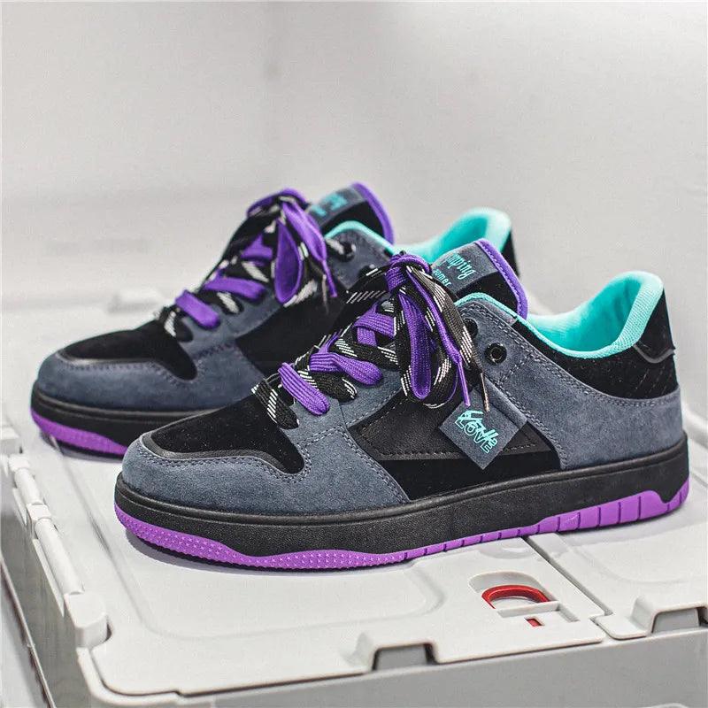Eroni | Heren streetwear sneakers – lage skate schoenen met contrasterende veters