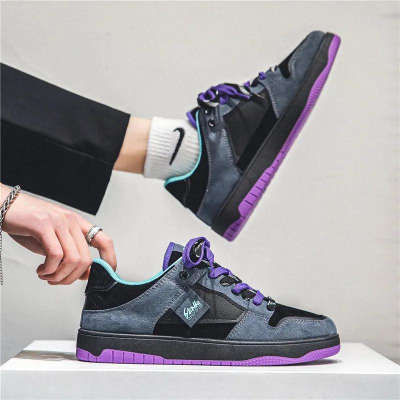 Eroni | Heren streetwear sneakers – lage skate schoenen met contrasterende veters