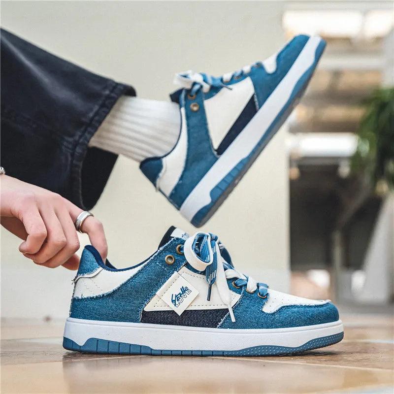 Eroni | Heren streetwear sneakers – lage skate schoenen met contrasterende veters