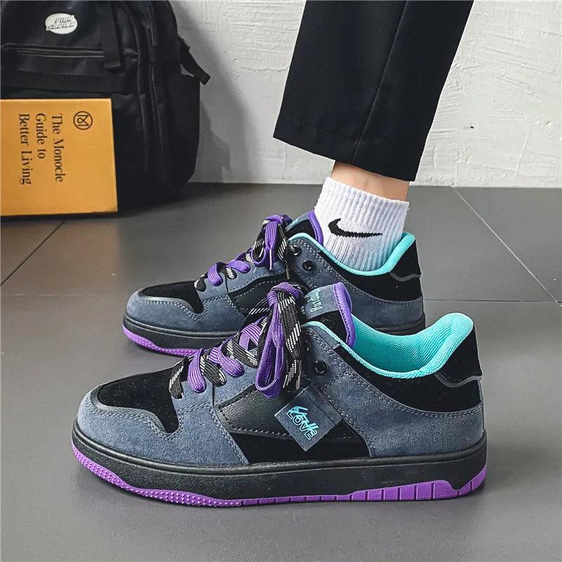 Eroni | Heren streetwear sneakers – lage skate schoenen met contrasterende veters