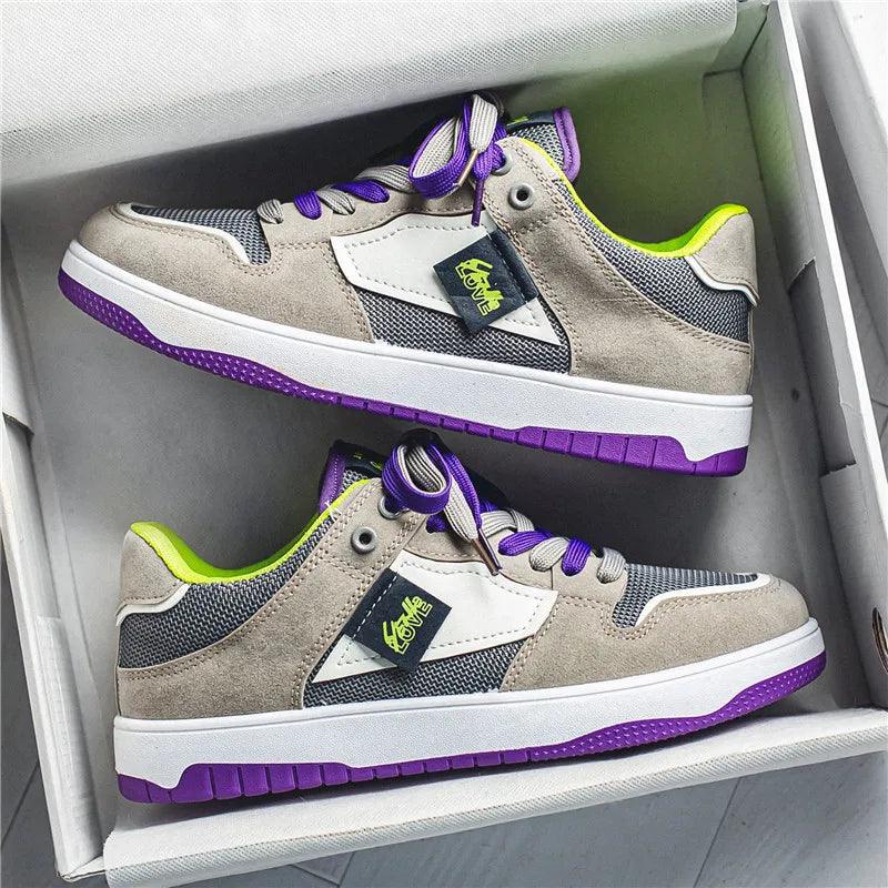 Eroni | Heren streetwear sneakers – lage skate schoenen met contrasterende veters
