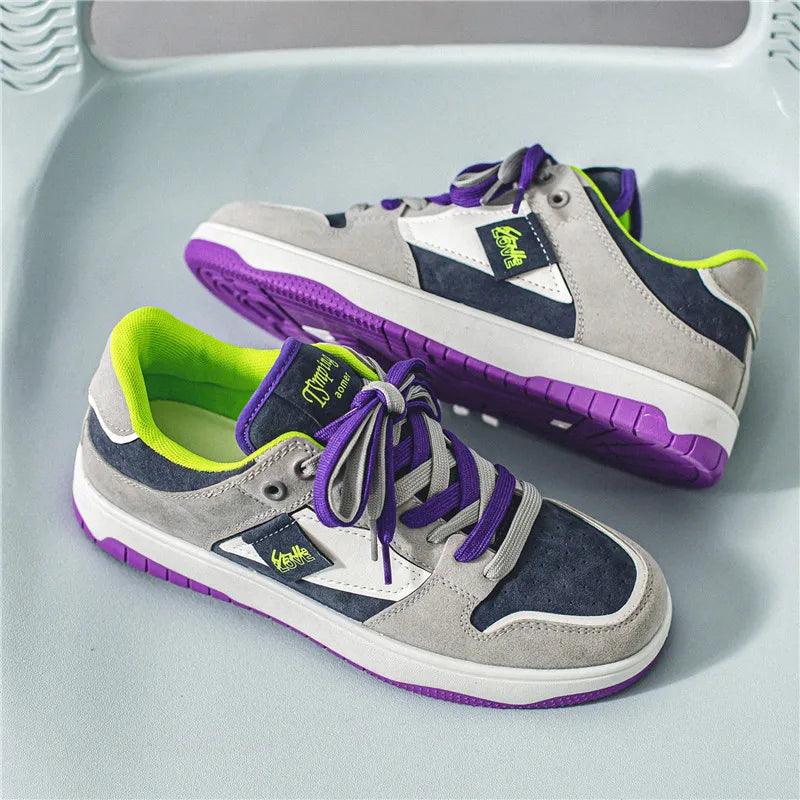 Eroni | Heren streetwear sneakers – lage skate schoenen met contrasterende veters