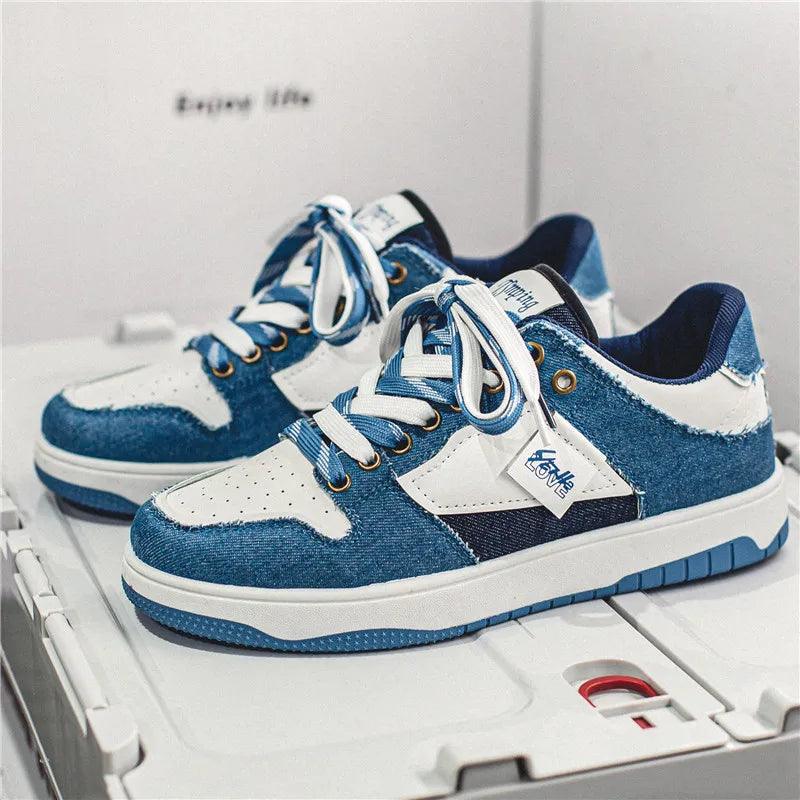 Eroni | Heren streetwear sneakers – lage skate schoenen met contrasterende veters