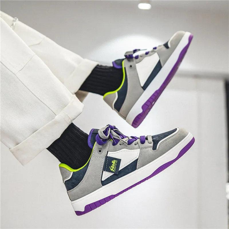 Eroni | Heren streetwear sneakers – lage skate schoenen met contrasterende veters