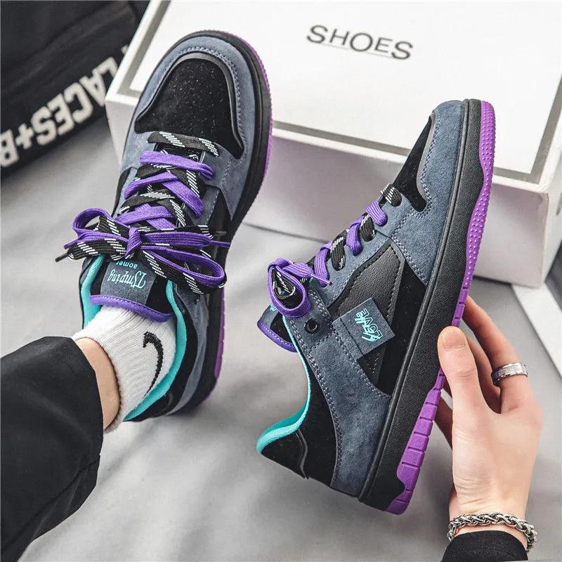 Eroni | Heren streetwear sneakers – lage skate schoenen met contrasterende veters