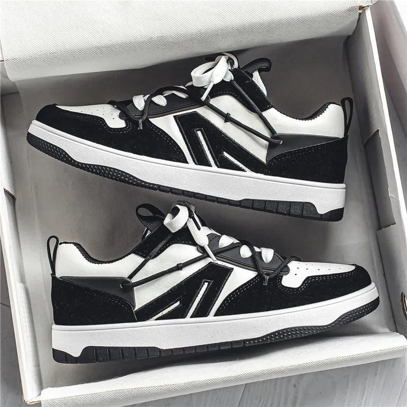 Eroni | Heren streetwear sneakers – lage skate schoenen met contrasterende veters