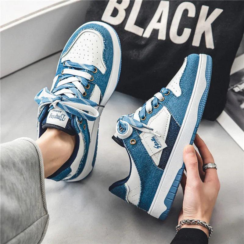 Eroni | Heren streetwear sneakers – lage skate schoenen met contrasterende veters